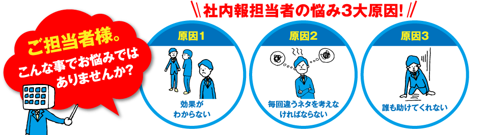 ご担当者様。こんな事でお悩みではありませんか?